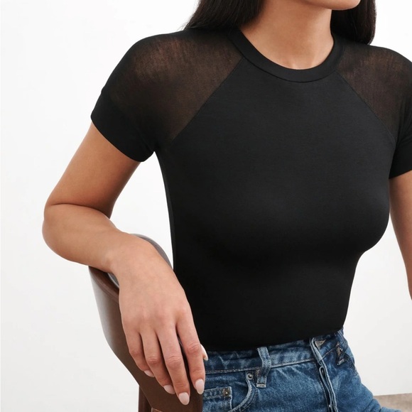 Sheer sleeve fitted tee - Picture 2 of 3